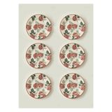 Bella Maison Rose Porselen 6'lı Pasta Tabağı (21 Cm)