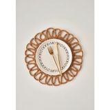 Bella Maison Rosy Örgü Kahverengi Amerikan Servis Yuvarlak 35 cm 1 Parça Şık Masa Dekoru - 35 x 35 cm