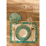 Bella Maison Van Gogh Almond Blossom 24 Parça Turkuaz Porselen Yemek Takımı 6 Kişilik - 6 KİŞİLİK