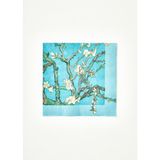 Bella Maison Van Gogh Almond Blossom 40'lı Turkuaz Kağıt Peçete 33x33 cm Desenli Yüksek Kalite