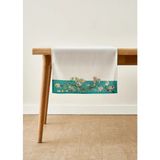 Bella Maison Van Gogh Almond Blossom Pamuklu Baskılı Runner Turkuaz (50X150 Cm) - 50 x 150 cm