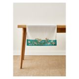 Bella Maison Van Gogh Almond Blossom Pamuklu Baskılı Runner Turkuaz (50x150 cm)