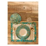 Bella Maison Van Gogh Almond Blossom Porselen 24 Parça 6 Kişilik Yemek Takımı Turkuaz