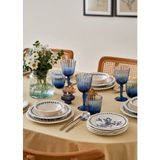 Bella Maison Vanessa 24 Parça Mavi Porselen Yemek Takımı 6 Kişilik Desenli Set