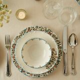 Bella Maison Vintage Porselen Yemek Takımı 24 Parça 6 Kişilik Mavi Renkli Şık Tasarım