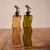 Bella Maison Wavy 2'li Yağlık Sirkelik Seti Cam Amber-Yeşil 250 Cc Ergonomik Kullanım ve Kolay Temizlenebilir