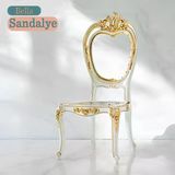Bella Sandalye Sert Plastik Beyaz Gold Koltuk Bahçe Balkon Mutfak Yemek Masası Sandalyesi