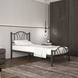 Bella Tek Kişilik Ferforje Metal Karyola - Siyah - 90 x 200 cm