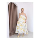 Bella Vita Fashion Desenli Askılı Salaş Maxi Elbise Yazlık Uzun Elbise