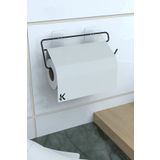 BellaBagno Siyah Güçlü Yapışkanlı Kağıt Havlu Tutucu, Solo Havluluk - Delmeden Duvara Monte Edilen Metal Askı