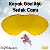Bellasimo Cercevesiz Kayak Gozlugu Cami Lens Degistirebilir Cam Antifog Gunes Kar Gozluk Cami Sari
