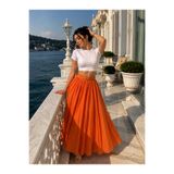 BELLASTORE Kemer Detaylı Maxi Kloş Etek