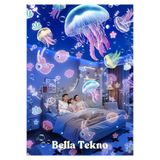 BellaThec Teknoşık Çocuklar İçin LED Robot Projektör Lamba Eğlenceli Işık Gösterisi Gece Lambası Teknoşık