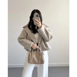 Bellavita Botuique Taş Rengi Kısa Kaşe Ceket - Standart - Ekru