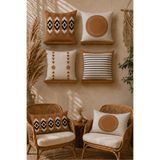 Belle Benoit Modern Kahverengi Bohem 6'lı Çift Tarafı Baskılı Dikdörtgen 30x50 Ve 43x43 Kare Kırlent Kılıfı Seti