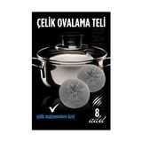 Belle Fusion Bfs Çelik Bulaşık Teli Çelik Bulaşık Ovalama Teli 8 Adet