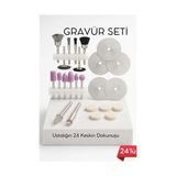 Belle Fusion Mey Ithalat® 24'lü Mini Gravür Seti Dremel Ucu: Profesyonel Taşlama, Parlatma ve Şekillendirme Aleti