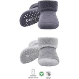 Belle Fusion Mey Ithalat® 2'li Çemberli Kaymaz Havlu Soket Çorap 10503 Gri-Antrasit