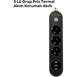 Belle Fusion Mey Ithalat® 3 USB Portlu Üçlü Priz CXE103