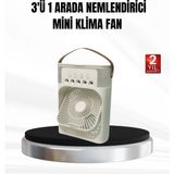 Belle Fusion Mey Ithalat® 3’ü 1 Arada Mini Klima Fan USB Şarjlı, 7 Renk Gece Lambalı ve Nemlendirici - Çok Renkli