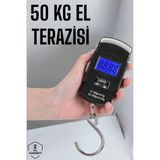 Belle Fusion Mey Ithalat® 50 kg El Kantarı Ağırlık Ölçer Dijital Ekranlı Kancalı Portatif