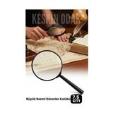 Belle Fusion Mey Ithalat® 7.5 cm Optik Lensli El Tipi Büyüteç | Profesyonel Okuma, Hobi, Koleksiyon Merceği