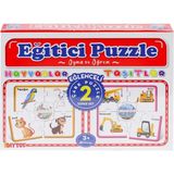 Belle Fusion Mey Ithalat® 7196 Çark Puzzle Hayvanlar Taşıtlar 60 Parça - Çok Renkli