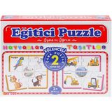 Belle Fusion Mey Ithalat® 7196 Çark Puzzle Hayvanlar Taşıtlar 60 Parça