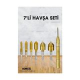 Belle Fusion Mey Ithalat® 7'li Hss Titanyum Kaplı Kılavuz ve Havşa Matkap Ucu Seti + Otomatik Zımba