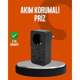 Belle Fusion Mey Ithalat® Akım Korumalı Priz 4 USB Type C Destekli Yüksek Isı Dayanımlı