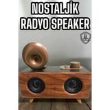 Belle Fusion Mey Ithalat® Bluetooth Hoparlör Ahşap Klasik Retro Gramofon Bluetooth Müzik Kutusu