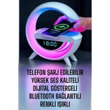 Belle Fusion Mey Ithalat® Bluetooth Hoparlör Dijital Göstergeli Wireless Şarj Rgb Işıklı