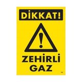 Belle Fusion Mey Ithalat® Dikkat Zehirli Gaz Uyarı Levhası 25X35 KOD:797 - Çok Renkli