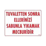 Belle Fusion Mey Ithalat® Ellerinizi Yıkayınız Uyarı Levhası 25X35 KOD:1201 - Çok Renkli