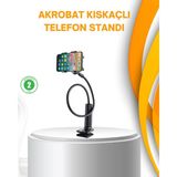 Belle Fusion Mey Ithalat® Esnek Gövdeli Mandallı Masaüstü Telefon Tutucu