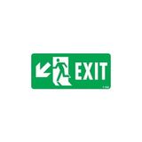 Belle Fusion Mey Ithalat® Exit Sol Aşağı Uyarı Levhası 17,5X25 KOD:958 - Çok Renkli