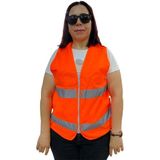 Belle Fusion Mey Ithalat® Fermuarlı Turuncu Ikaz Yeleği Xl Beden 59 cm