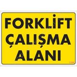 Belle Fusion Mey Ithalat® Forklift Çalışma Alanı Sarı Uyarı Levhası 25X35 KOD:1346