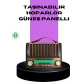 Belle Fusion Mey Ithalat® Güneş Enerjili Taşınabilir Radyo ve Bluetooth Hoparlör Çok Fonksiyonlu