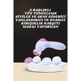 Belle Fusion Mey Ithalat® Ikili Cilt Bakım Seti 5 Başlıklı Yüz Temizleme ve Masaj Aleti Canlandırıcı ve Onarıcı
