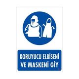Belle Fusion Mey Ithalat® Koruyucu Kıyafet Giy Uyarı Levhası 25X35 Kod:31
