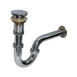 Belle Fusion Mey Ithalat® Krom Lavabo Sifonu Stoplu Pop-Up 32 mm