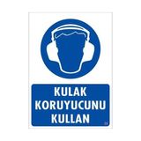 Belle Fusion Mey Ithalat® Kulak Koruyucu Kullan Uyarı Levhası 25X35 Kod:35