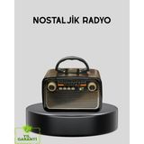 Belle Fusion Mey Ithalat® Led’li Nostaljik Bluetooth Hoparlör – Vintage Tasarım, Ahşap Doku