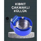 Belle Fusion Mey Ithalat® Masa Üstü Çakmaklı Küllük Paslanmaz Metal Gövde