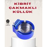 Belle Fusion Mey Ithalat® Metal Küllük ve Çakmak Seti Yuvarlak Modern Tasarım