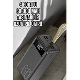 Belle Fusion Mey Ithalat® Powerbank 60.000 Mah Dijital Göstergeli 4 Portlu Taşınabilir - Çok Renkli