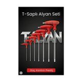 Belle Fusion Mey Ithalat® Profesyonel T-Saplı Alyan Seti | 7 Parça Cr-V Çelik Hex Uçlu Güç Serisi