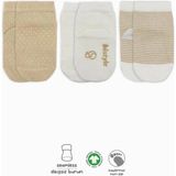 Belle Fusion Mey Ithalat® Puanlı Kaymaz Penye Soket Çorap 3'lü BS10108 Bej - Çok Renkli