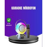 Belle Fusion Mey Ithalat® Rgb Işıklı Astronot Bluetooth Hoparlör Karaoke Mikrofonlu